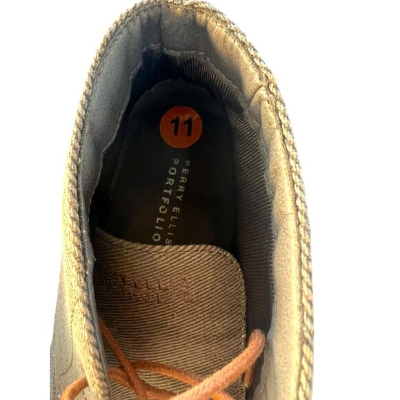Perry Ellis Portfolio Timothy Mens Gray Lace-Up Chukka Boots Size 11 Fabric Uppe - Picture 7 of 7